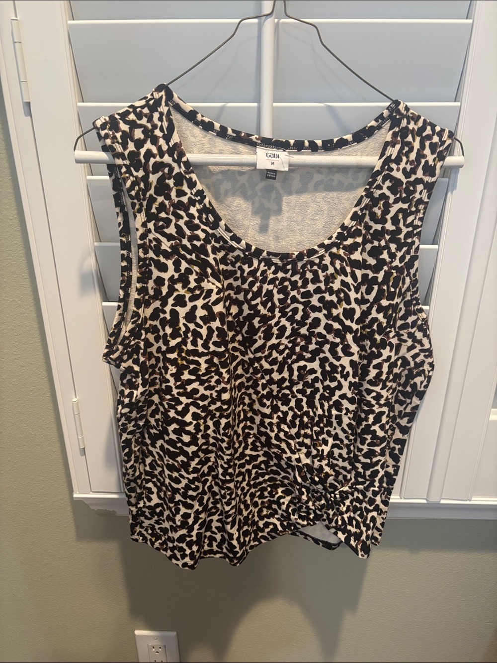 GAP Black and Cream Leopard Print Tank Top